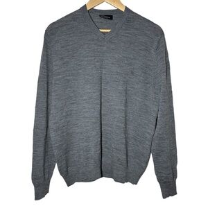 Gap Sweater Men's Large Slub Merino Wool Pullover Gray Lightweight Minimal FLAW